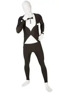 Premium BlackWhite Tuxedo Morphsuite Adult Costume - XLarge