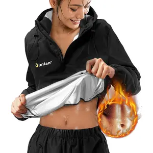 Junlan Sauna Suit for Women Sweat Jacket Gym Workout Vest Sweat Suits for Women