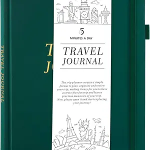 5 MINUTES A DAY Travel Journal For Women, Adventure Book For 20 Trips, Travel Journal Notebook Diary For Traveler, Vocation Planner, Travel Gifts(126 Pages, Dark Green)