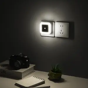White Dusk to Dawn Plug In Night Light, Soft Glow LED Plug into Wall Nightlights for Bedroom, Bathroom, Hallway & Corridor Home Lighting