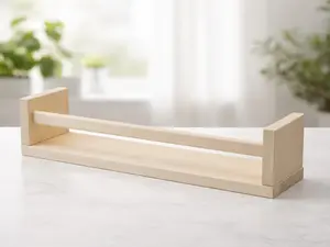 Ikea BEKVÄM Spice Rack, Aspen Wood Wall-Mounted Organizer, Value Pack of 4 – Natural Solid Wood Kitchen Storage Shelves for Spices, Jars & Small Containers