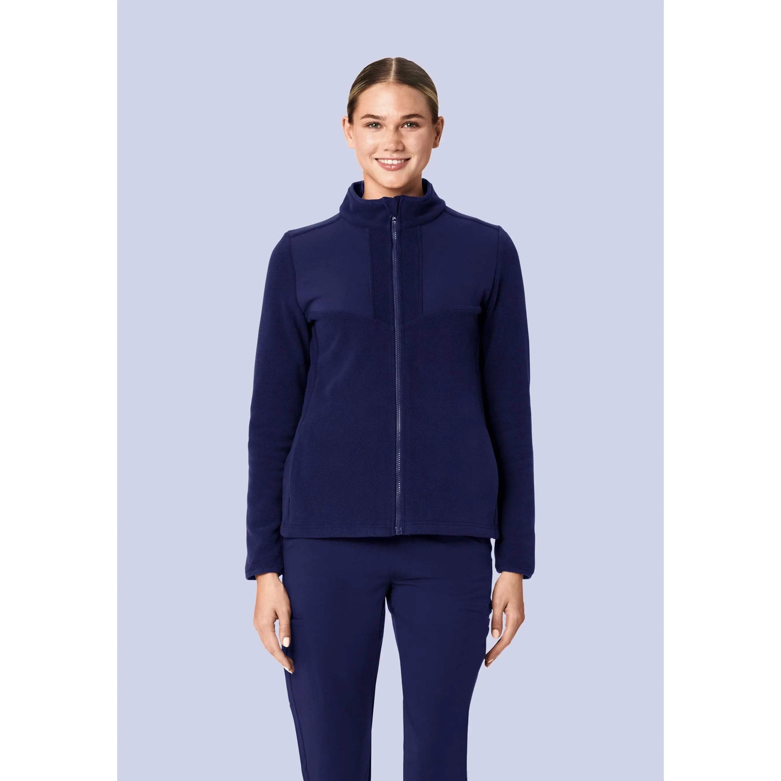 Women's Fleece Scrub Jacket - Navy, Long Sleeve Outerwear Coats for Women's Tops Women's Fleece Scrub Jacket - Navy, Long Sleeve Outerwear Coats for Women's Tops