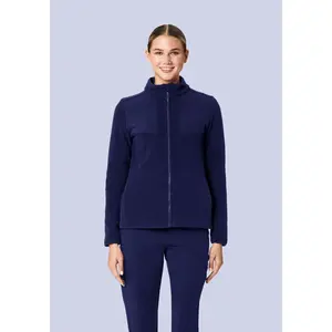 Women's Fleece Scrub Jacket Navy