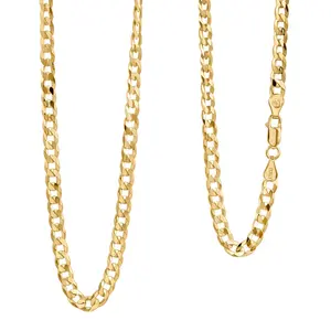 14K Yellow Gold Over Sterling Silver Cuban Chain Necklace 24 Inches 17 Grams