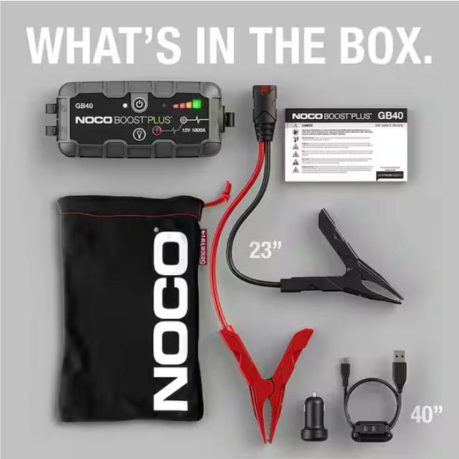 NOCO GB40 1000 Amp 12-Volt Lithium Jump Starter – Portable Jump Starter Device