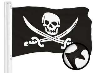 G128 Pirate Jolly Roger Swords Flag | 2x3 Ft | ToughWeave Series Embroidered 300D Polyester | Novelty Flag, Embroidered Design, Indoor/Outdoor, Brass Grommets
