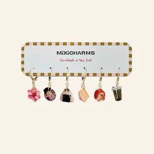 Japan Huggie Hoop Earrings, Tokyo Taste Lightweight Dangle Jewelry, Kawaii Sakura Ramen Matcha Sushi Onigiri Egg Sando Handmade Photo Charms