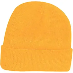 Acrylic Knit Winter Beanie – Orange Toque Hat for Men & Women | Warm, Stretchy, Unisex Fit