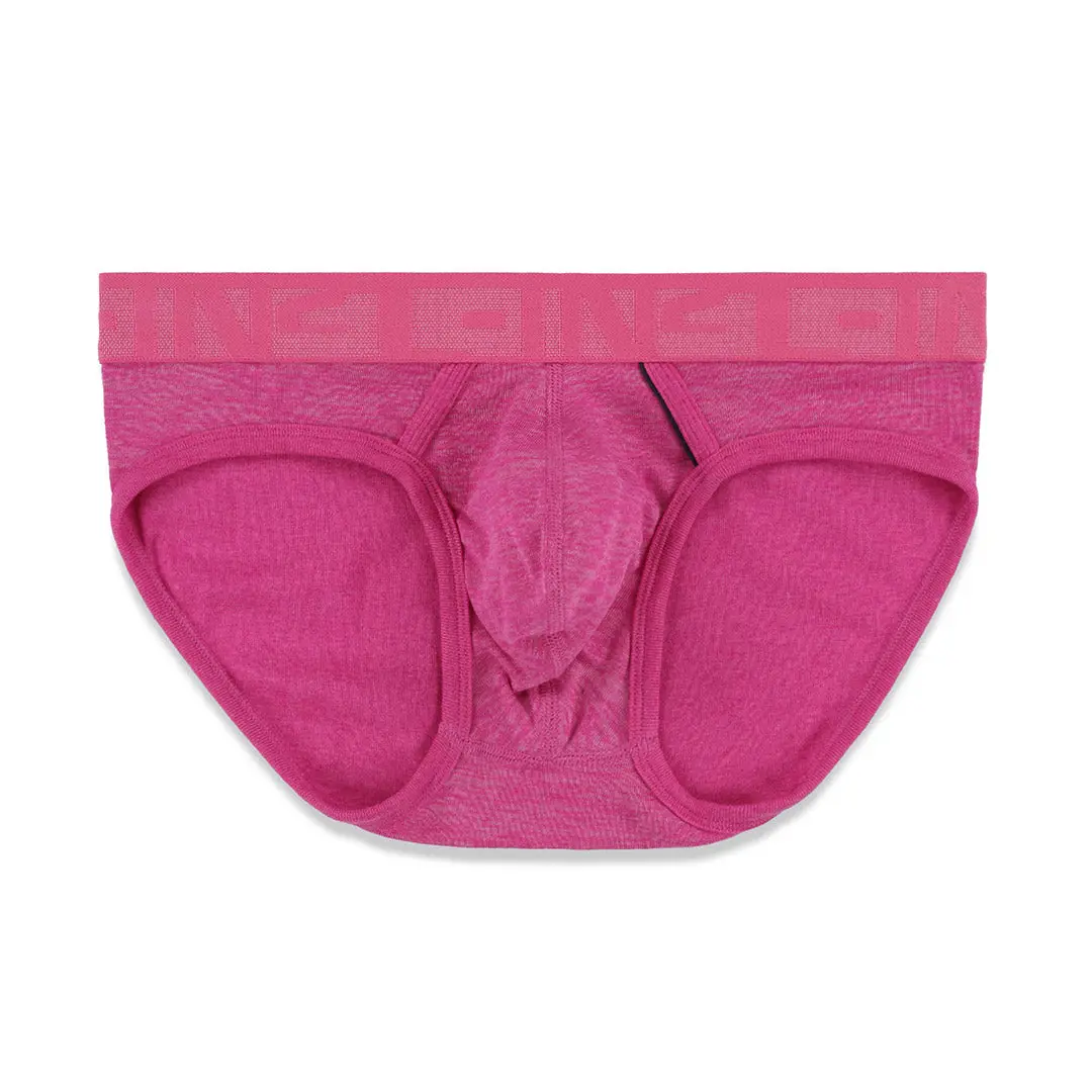 C-IN2 Hand Me Down Low Rise Brief Penn Pink Heather for Men | Cotton-Poly Burnout, Ultra-Soft & Worn-In Feel | Sculpted Pouch for Lift & Support