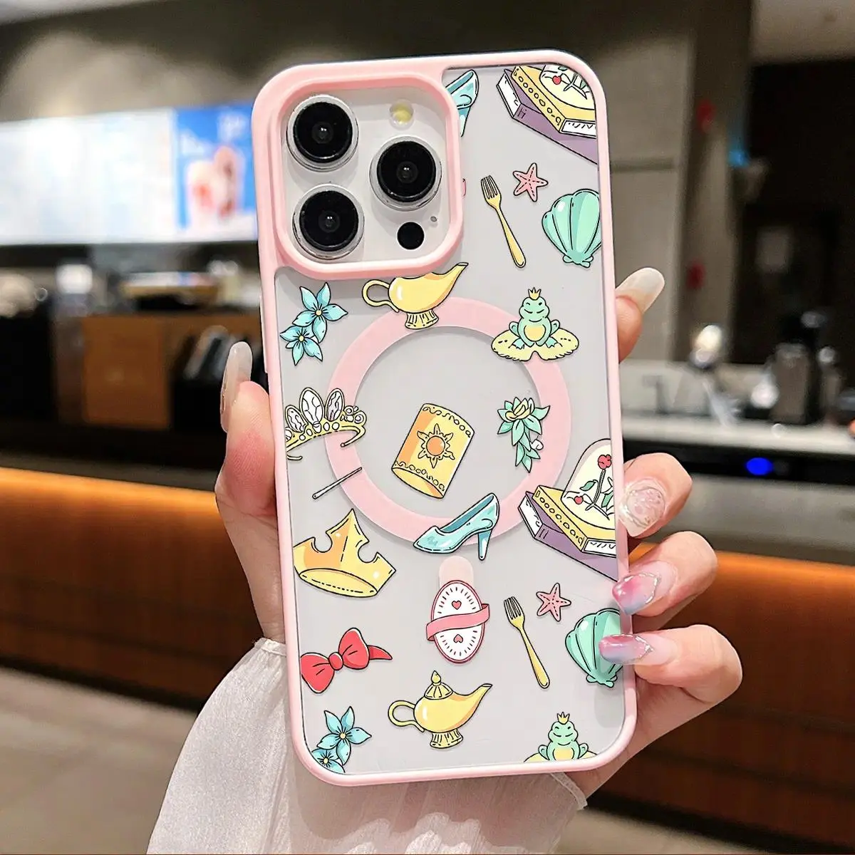 Cute Princess Aesthetic Magical Elements Clear Magnetic Phone Case , Compatible with MagSafe Silicone Bumper Protective Cover For iPhone X XS 11 12 13 14 15 16 17 Pro Max Plus Air