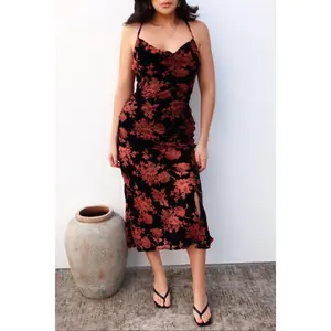 Delilah Midi Dress - Black Floral