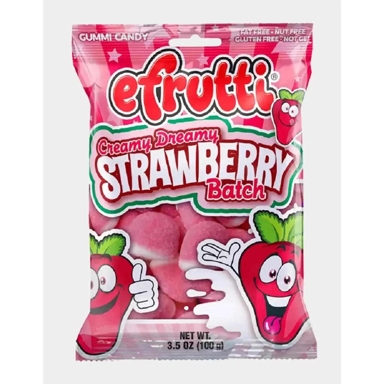 eFrutti Creamy-Dreamy Strawberry Gummies - 1 Bag / 3.5 Oz - The Yummiest Strawberry Gummies for Kids & Adults