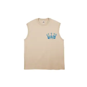 Men's Retro Washed Graphic Tank Top - "God Has A Plan" Christian Crown Print, Soft Breathable Oversized Cotton Sleeveless Casual Unisex Streetwear Vest