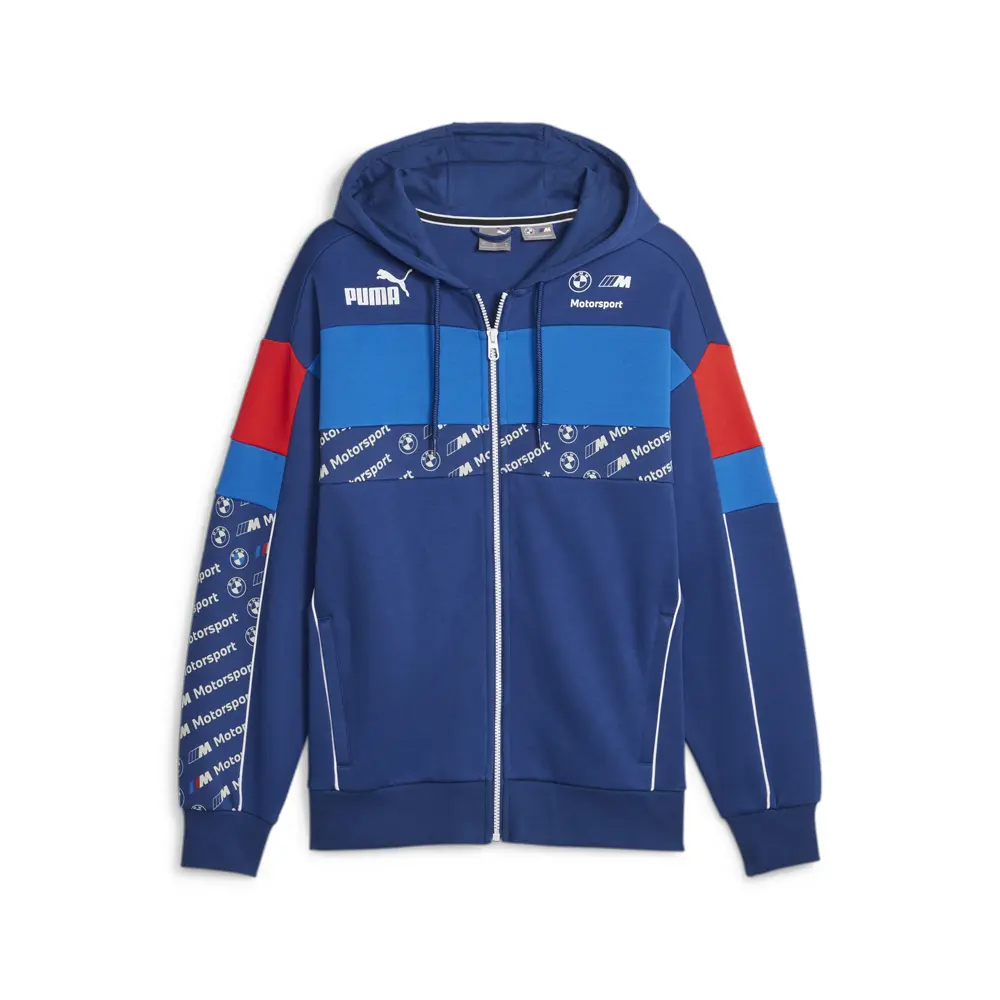 PUMA Mens Bmw M Motorsport Sds Hooded Sweat Jacket Athletic Outerwear Casual Pockets - Blue