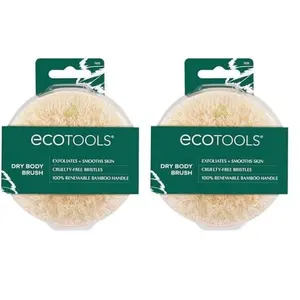 EcoTools Dry Body Brush for Post Shower & Bath Skincare Routine Removes Dirt Promotes Blood Circulation Reduces Cellulite Eco-Friendly Vegan Cruelty-Free 1 Count