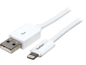 StarTech.com USBLT3MW 3m (10ft) Long White Apple® 8-pin Lightning Connector to USB Cable for iPhone / iPod / iPad - Charge and Sync Cable