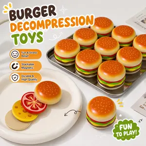 Magnetic Burger Fidget Spinner Four-Layer Push Card Slider Portable Pocket Finger Toy Adult Kids ADHD Sensory Stress Relief Toy