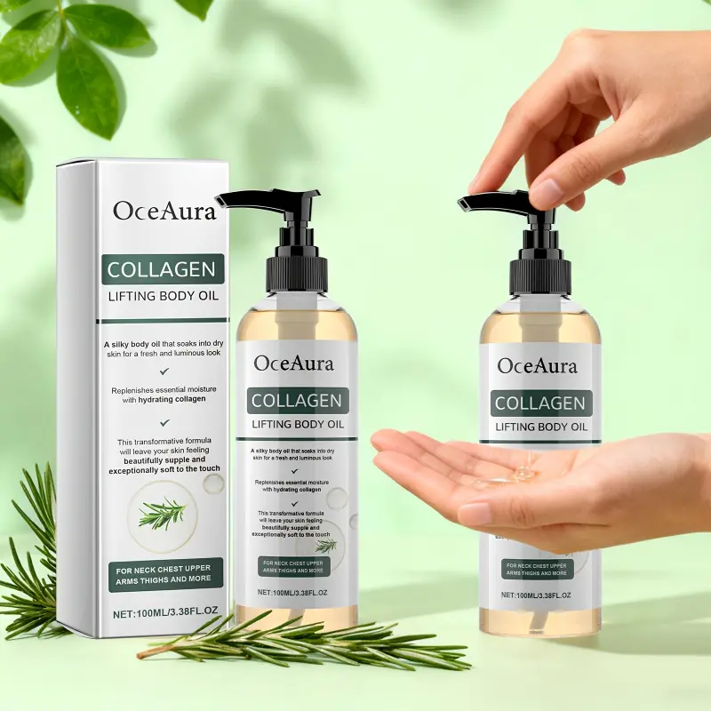 Collagen Body Oil, Skin Tightening & Firming Oil, Moisturizing Body Oils, Nourishing Oil, Hydrating Moisturizing Oil, Ideal for Massage & Skin Care, Fast Absorbing, Lightweight & Non-Greasy, Specially Designed for Dry Skin, High Quality Oil
