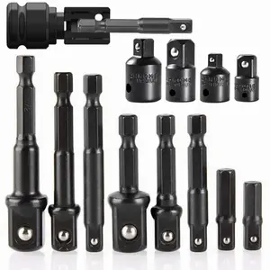 12PCS Impact Socket Adapter Reducer Set Extension Set Drills Adapter Turns Power Drill Into High Speed Nut Driver for Impact Wrench Screwdriver with 4 8 Size Sockets
