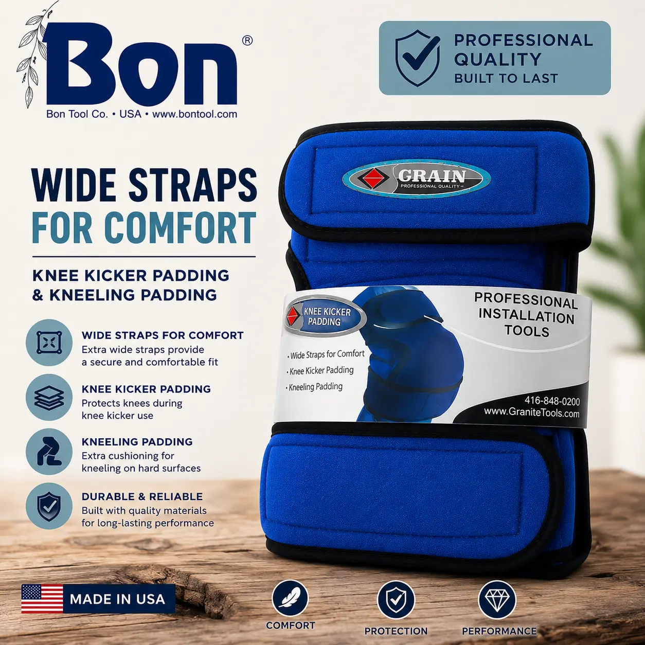 COCORUTA SuperSoft Leatherhead Kneepads - (Large Size / Bagged in Pairs) - Comfortable, Adjustable, Washable Kneepads - Heavy Duty Construction Flooring Knee Pads for Tile Roofing Gardening Work | Adjustable Cut-to-Size Strap | All-Day Comfort