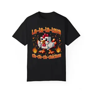 Lava Chicken Adult T-shirt – Funny Minecraft-Inspired Gamer Tee for Boys, Cute Riding Chicken Graphic Shirt