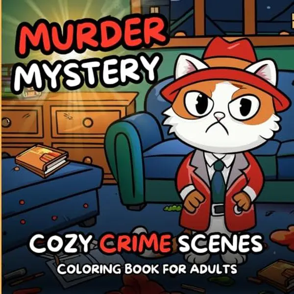 Cozy Crime Scenes: Murder Mystery. A Cute and Comfy Coloring Book That Tells A Story. 50 Hygge Vibes Images to Color