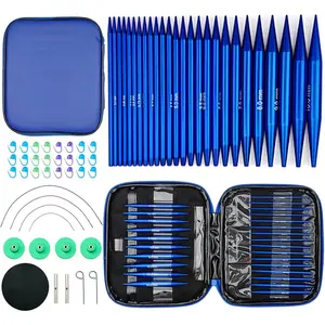 13 Pairs Interchangeable Circular Knitting  Set 3mm-10mm Interchangeable Aluminum Round Knitting  Set with 4 Swivel Cables for DIY Knitting Lovers