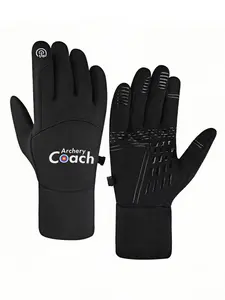 1pc with  Vintage Archery Coach Denim Look  winter gloves Winter Thermal Gloves Touch Screen Comfort Fit Cold Weather for Men Women Fashion winter gifts Popular Warm