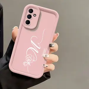 Phone Case - Personalized Name Customzied Rose Flower Cases Compatible with Samsung Galaxy S25 S24 S23 S22 S21 Ultra Plus S20 FE A56 A55 A54 A53 A52 A35 A34 A16 A15 A14 A13 A05S 4G 5G Shockproof Soft TPU INS Korean Luxury Cover Gifts Case