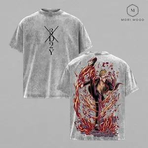 Sanji - One Piece Elbaph arc Anime Merch Washed Graphic Tee Oversized Tshirt Shirts Men Streetwear Gift for Men