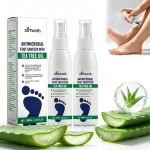 Tea Tree Oil Foot Spray - Plantar Moisturizing Deodorant for Odor Control & Dry Feet Care, Refreshing and Comfortable Ximonth Clear Foot Sanitizer Spray,for Foot & Shoe Freshness