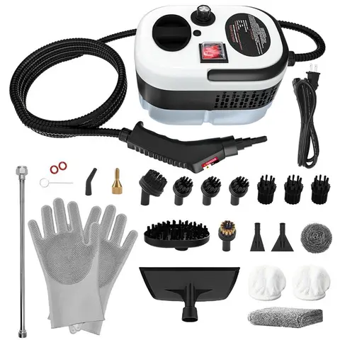 2026 Handheld Corded Lightweight Steam Cleaner for House - 14 Customized Accessories, 2m Flexible Tube, 180°C Turbo Pressure Output, 1.2L Water Tank, Smart Temp Control, High-Heat Grime-Lifting Tool for Car Seats, Mattress, Shower Glass Door