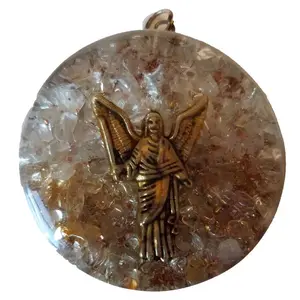 Uriel Orgone Pendant — Clear Quartz and Citrine 1¾ Inch