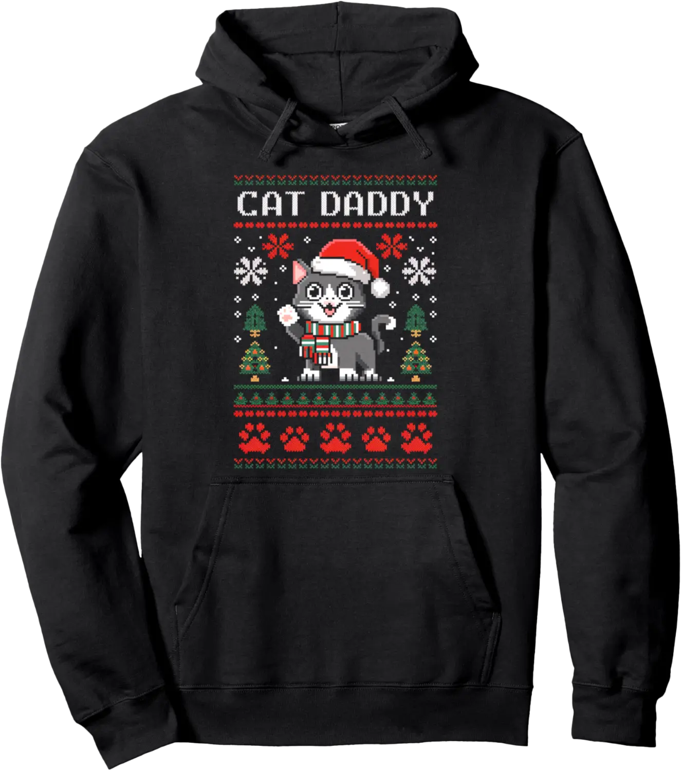 Cat Daddy Ugly Christmas Sweater Santa Pajama Cat Dad Life Pullover Hoodie - Andrewzhang Shop 75B0DPRDBGPL