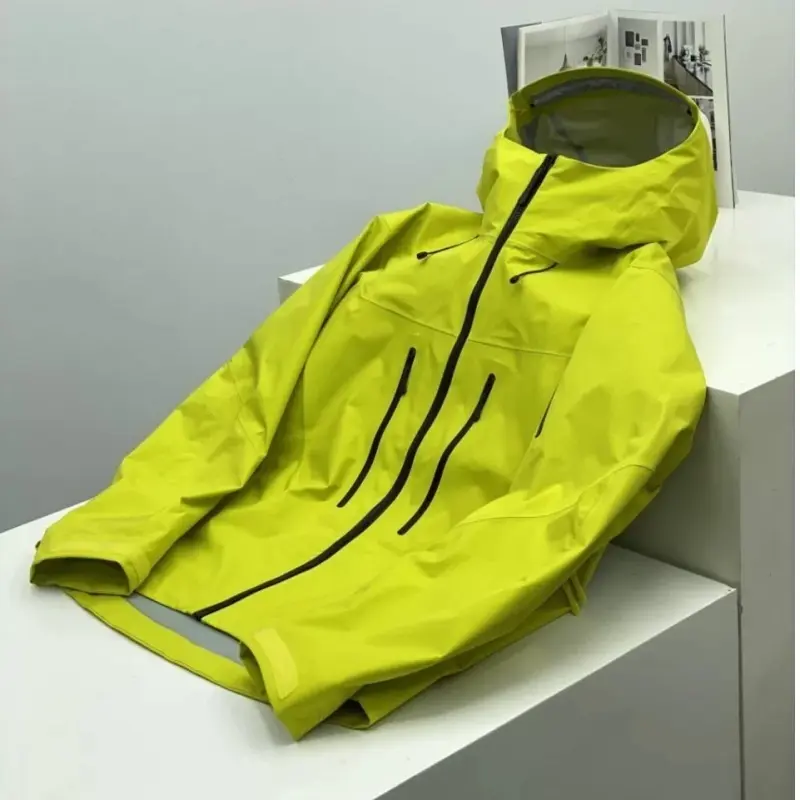 Pebble Green Outdoor Waterproof Jacket for Men and Women - Single Layer Coat - Windproof Mountaineering Jacket