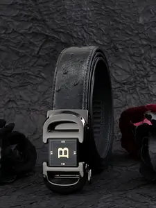 Men's Business Fashion B Letter Design Belt, Automatic Buckle Belt, Adjustable Belt, Casual Waistband for Jeans Trousers, Trendy All-match & Exquisite Belt for Birthday Gift