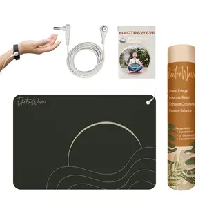 ElectraWave Grounding Pad 100% Vegan Carbon Leatherette, Boost Wellness, Reduce Inflammation, Improve Sleep – Anti-Static Portable 18”x27” Mat for Desk, Office, or Home Use- Health & Relaxation Gift