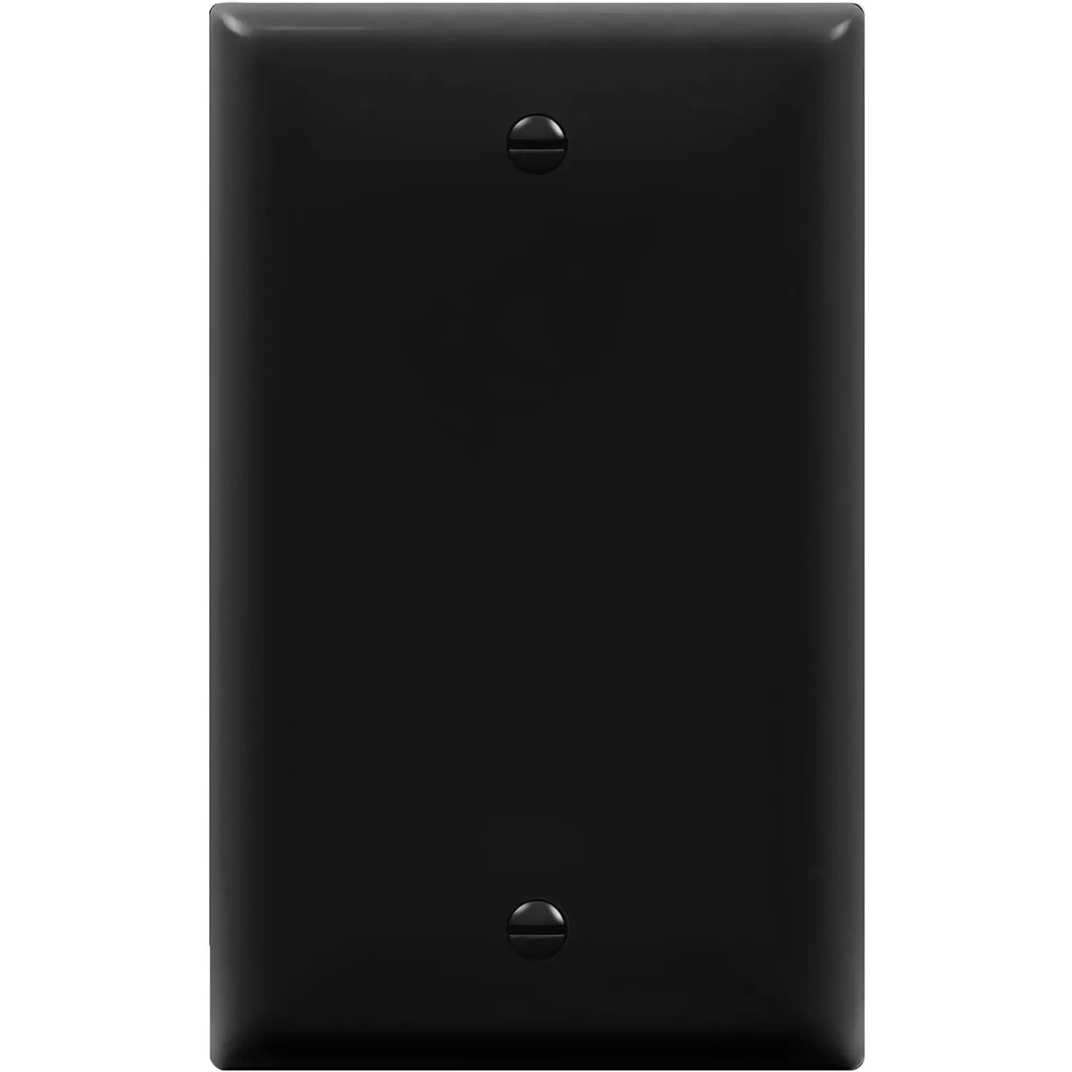 ENERLITES Blank Device Wall Plate, Gloss Finish, Standard Size 1-Gang 4.50" X 2.76", Polycarbonate Thermoplastic, 8801-BK, Black Top Greener Inc