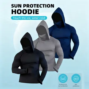 3 Pack Men's Athletic Hoodies Long Sleeve Fishing Shirts Lightweight Rash Guards for Daily Wear Gym Outfits Workout Tops Comfortable Material