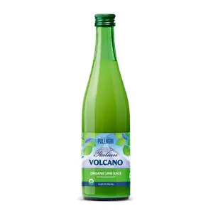 Italian Volcano Organic Lime Juice 16.9 Fl Oz No Preservatives Glass Bottle