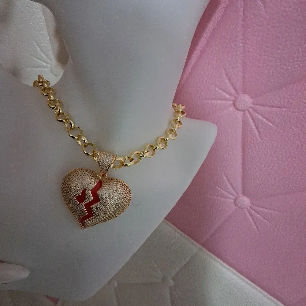 16 rolo chain with Heart pendant -14 k gold laminated