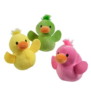 2 3/4" x 3 1/2" Mini Brightly Colored Stuffed Ducks - 12 Pc.