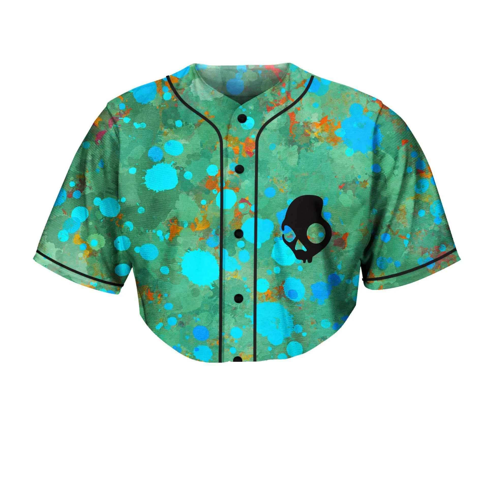 HESH X Splash Crop Jersey, Colorful EDM Rave Festival Top
