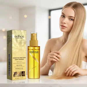 Keratin Hair Serum Anti Frizz Smoothing Treatment 80ml Damaged Hair Repair Moisturizing Leave In Conditioner Dry Hair Shine Oil Heat Protection Daily Care For Women Men Smooth Soft Glossy Finish