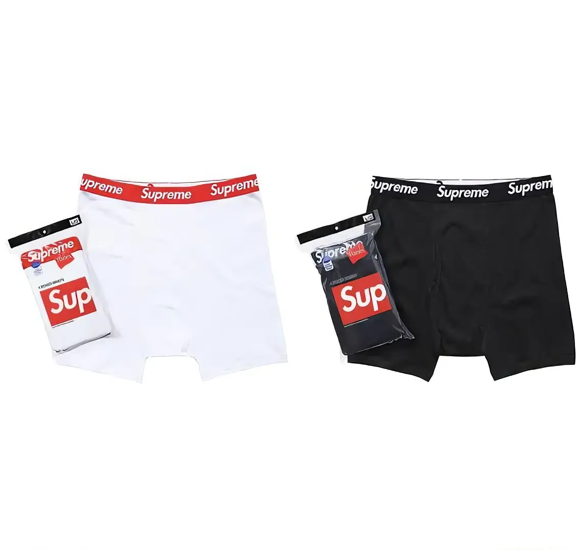 Supreme Men's Boxer Briefs - White & Black - Comfortable Fit - Pack of 4 - Ideal for Daily Wear - Supreme Brand