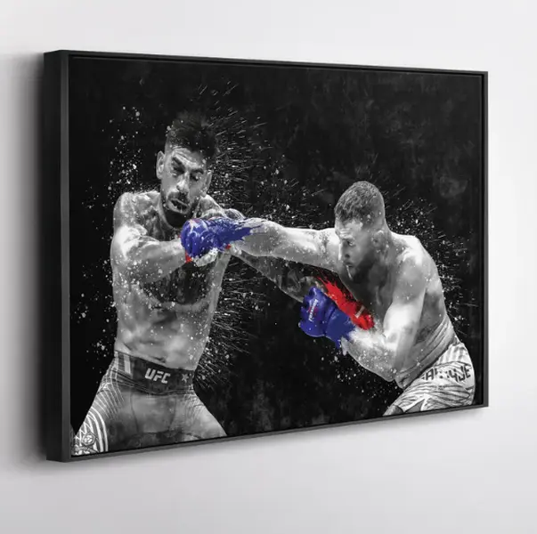 Justin Gaethje vs Ilia Topuria UFC Fight poster Wall Art, MMA Artwork Print