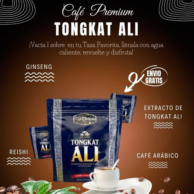 Tongkat Ali Performance Enhancing Coffee with 100% Organic Reishi Beverage Natural Ginseng Drink