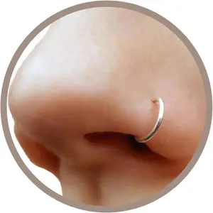 925 Sterling Silver or 14k Gold Filled Fake Clip on Nose Ring, Handmade 20 Gauge Tiny Faux Non Piercing Huggie Hoop