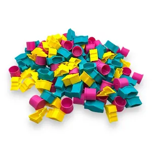 Retro Shaped Ink Caps - 100 Piece Medium Size Disposable Tattoo Ink Cups for Professional Artists