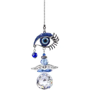 CRYSTAL ANGEL SUN CATCHER  DOUBLE BLESSINGS! Blue Evil Eye Protection Luck Amplifier  Hang in Window/Door/Car #AngelSuncatcher #EvilEyeCharm #CrystalDecor #SpiritualHome